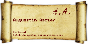 Augusztin Aszter névjegykártya